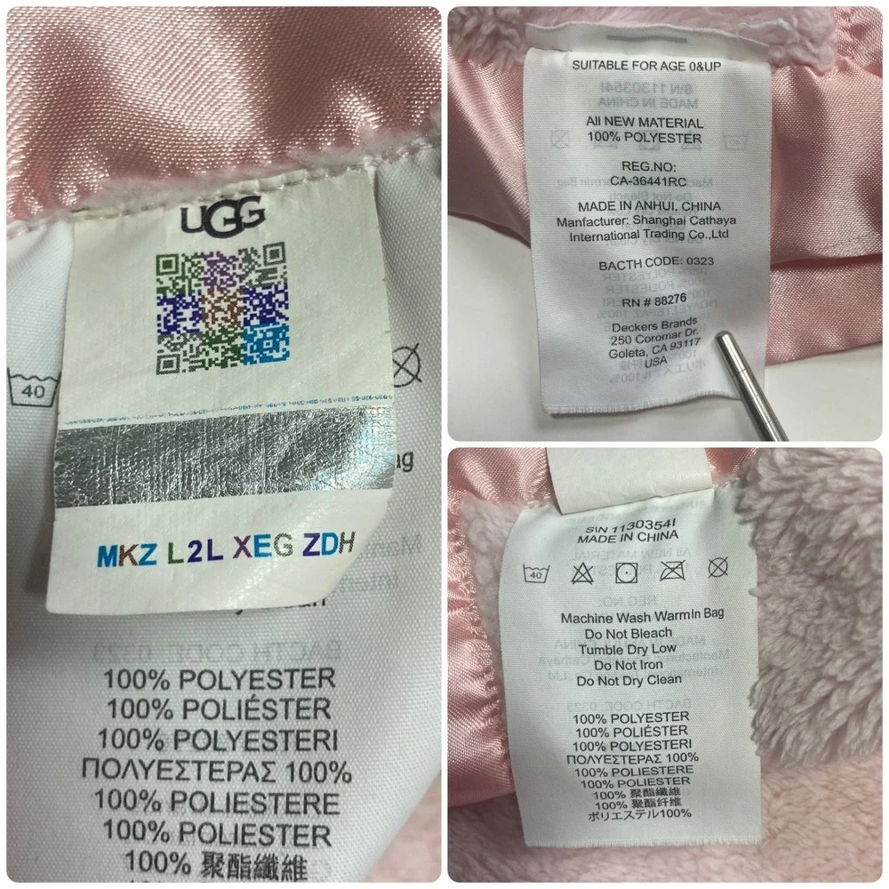 UGG Pink Teddy Bear Lovey 13